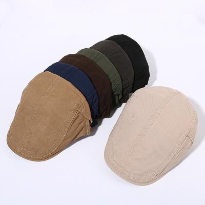 China 2021 Pure Accessories Eco-friendly Logo Hat Solid Color Hat Custom Made Men's Beret Cotton Hat Wholesale for sale