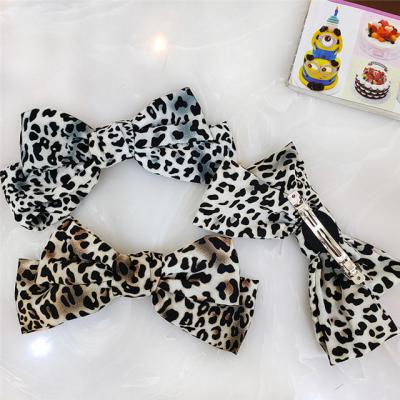 China Fashion Leopard Bow Spring Clip Hair Accessories Ladies Hairpin Headdress Wholesale for sale