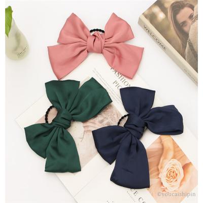 China Fashion Korean version of the new color cute pure satin tie hair ladies headdress big bow hair rope for sale