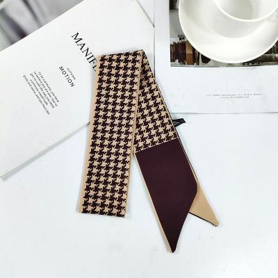 China Cute Fashion Ladies Flame Hair Band Scarf French Houndstooth Bow Hair Rope Women for sale