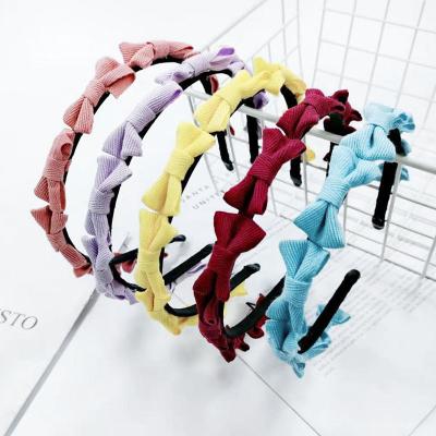 China Thin Pure Cloth Bowknot Fashion Color Hair Band Girls Hair Accessories Wholesale for sale