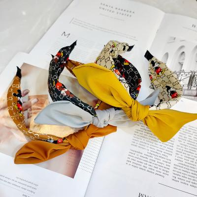 China Fashion Letter Headbands For Women Cute Mickey Women Accessories Bow Designer Headbands for sale