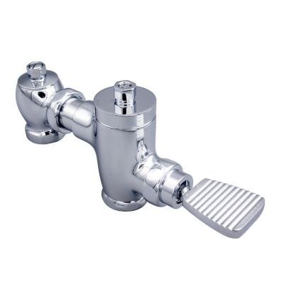 China Modern Lined Pedal DN25 Caliber Drain Valve Brass Pedal Use of Public Toilets Control Flush Horizontal Drain Valve à venda