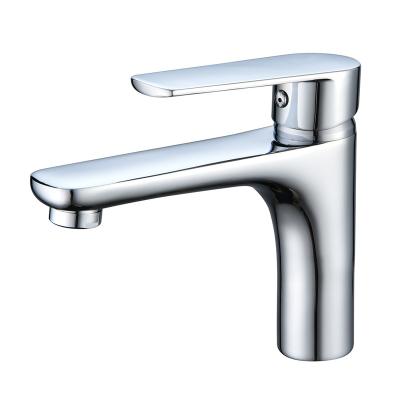 中国 Other Chrome Plating Copper Brass Single Handle and Single Hole Mixed Cold and Hot Water Bathroom Basin Faucet 販売のため