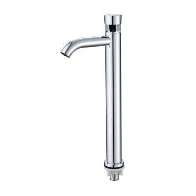 China Other Cheap Price Stainless Steel Plated High Design Delayed Deck Mounted Single Handle Basin Mixer Bathroom Basin Faucet for sale