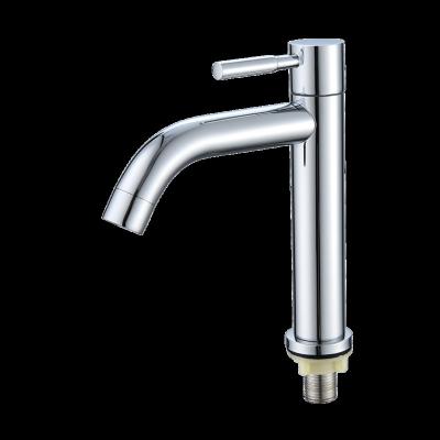 China Other Bending Spout Plated Single Cold Short Design Bathroom Mixer Tap Bathroom Basin Faucet for sale