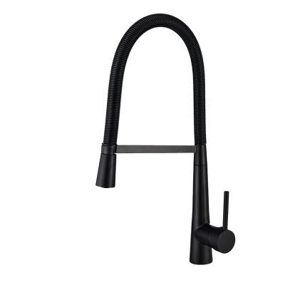 China Others Black Brass Paint Cold And Hot Pull Out Sprayer Kitchen Faucets for sale