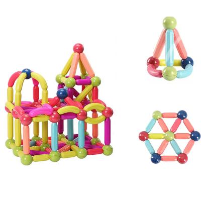 China 36PCS Building Toy Kids Educational Magnetic Building Blocks Set Steam Toys DIY 3D Developmental Magnetic Stick With Ball Building Toy for sale