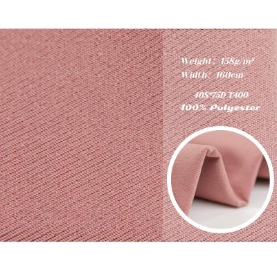 China Good waterproof fastness dyed stretch fabric 158gsm woven waterproof 100% polyester 40S*75D-T400 3/1 calvary twill fabric for jacket for sale