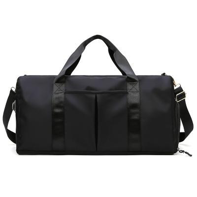 China Oxford Cloth Unisex Large Sports Weekend Gym Folding Oxford Cloth Waterproof Causal Black Travel Duffle Bag for sale