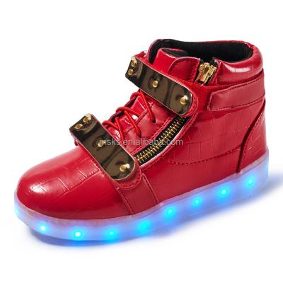 China Fashion\Comfortable High Cut\Durable China Factory Price USB Charging Led Shoes for sale