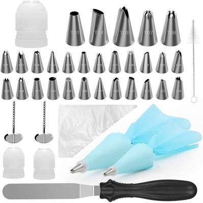 China Viable 58Pcs Cake Decorating Tool Kit Set Amazon Hot Sale Diy Baking Cake Tools Turntable Rotating Rack, Piping Bags for sale