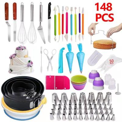 China Sustainable Baking 148PCS Pastry Cake Decorating Cake Tools Set Accessories for sale