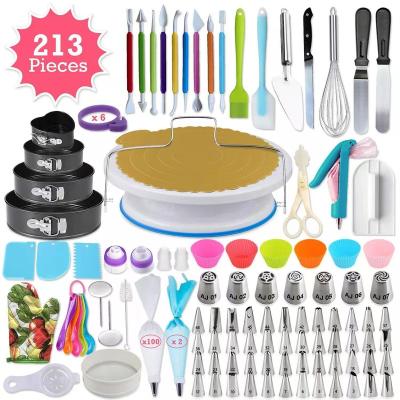 China Sustainable 213pcs Pastry Tools Baking Cake Decorating Supplies Kit Set Accessories Cake Decorating Tools for sale