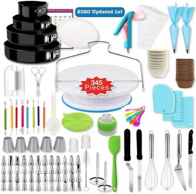 China Sustainable 345PCS Pastry Baking Cake Decorating Cake Tools Set Accessories for sale