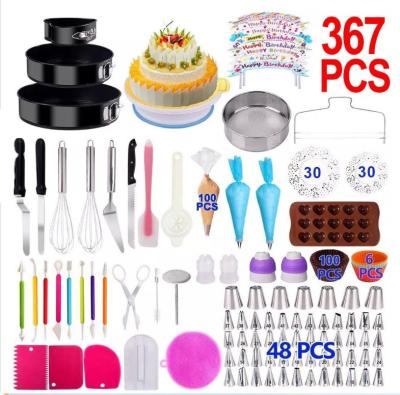 China Sustainable 367 Pcs Cake Decorating Consumables 464 PCS Lots Rise With Springform Cake Pans Set , Cake Baking For Beginners for sale