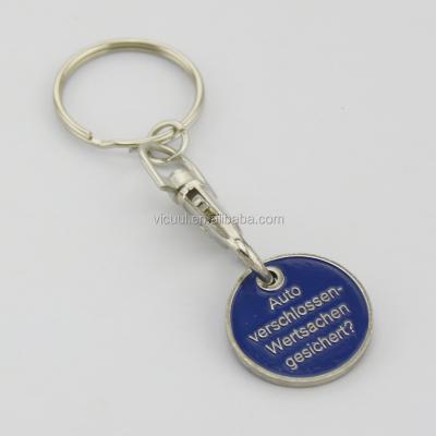 China Metal Customized Wholesale Metal Trolley Coin Key Chain , Shopping Trolley Coin Key Chain for sale