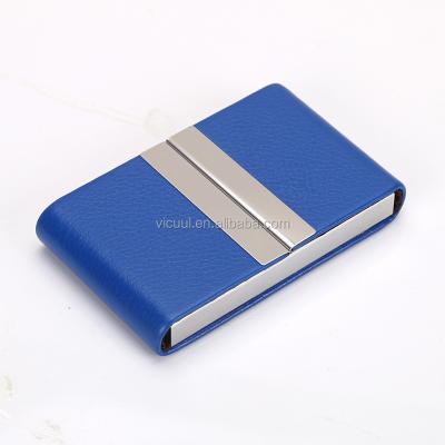 China NATIONAL Two Sides Open Pocket Leather Business Card Holder for sale