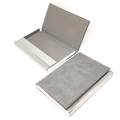 China Custom high-grade leather and metal business card case color business card holder for sale