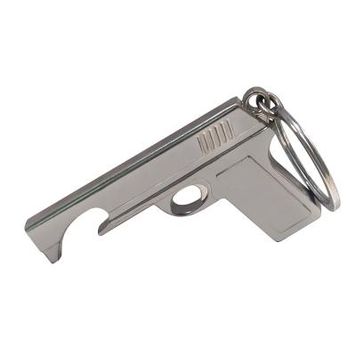 China Beer Shape Gun Opener Custom Bottle Opener Bottle Shape Gun Metal Key Chain for sale