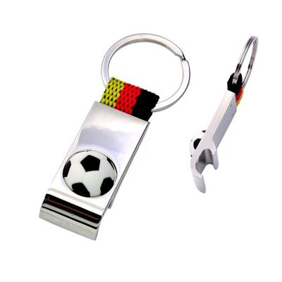 China Durable Sports Soccer Bottle Opener Key Chain Durable Zinc Alloy Bottle Opener for sale