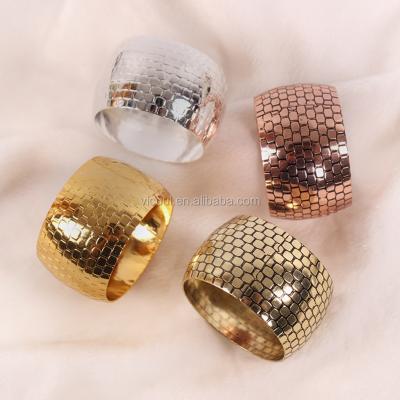 China Copper Gold Stocked Metal Wedding Various Colors Rose Gold Silver Cheap Napkin Ring for sale