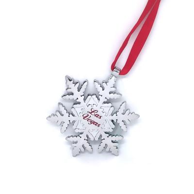 China Factory Outlet Home Pure Metal Factory Decoration Christmas Ornament Zinc Alloy Snowflake for sale