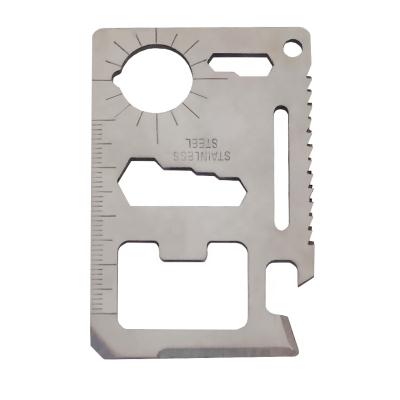 China Outdoor activities custom stainless steel multifunctional outdoor camping tool card for sale