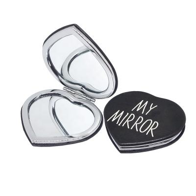 China Factory Direct Portable Makeup Mirror Heart Shaped Double Sided Double Sided Mirror for sale