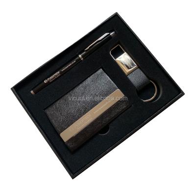 China High Quality Customized Business Gift Business Card Holder, Pen And Gift Key Chain Set for sale