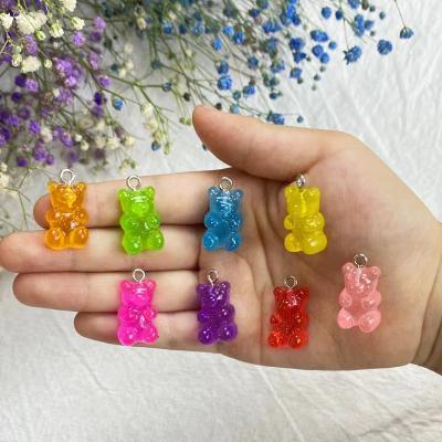 China Judy Cartoon Bear Chain Earrings Punk Multicolor Cute Candy Color Pendant For Women And Girls Daily Jewelry Party Gift for sale