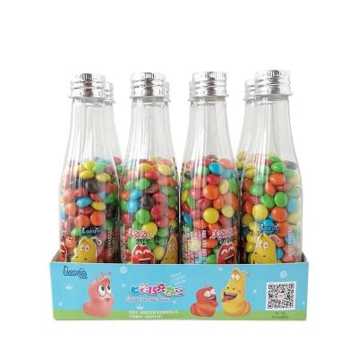 China Cute Sugar Coated Cocoa Butter Chocolate Drift Bottled Candies Colorful Chocolate Beans for sale