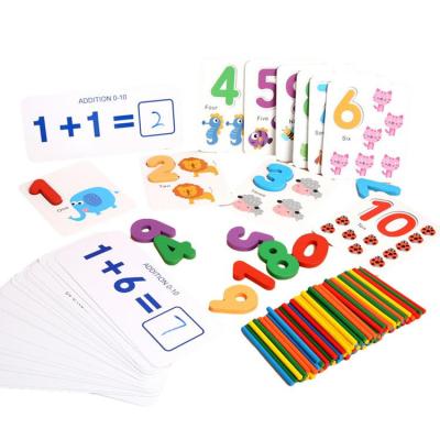 China DIY Educational Wooden Number Matching Toy Addition Subtraction Mathematics Educational Kit for sale