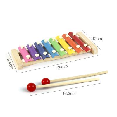 China Hot selling non-electric wooden musical instrument xylophone 8 head toy educational children 24 cm zanza for sale