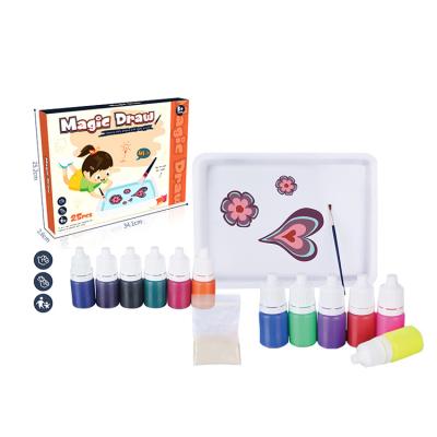 China Children's Art Drawing Toys Children Painting Toys Creative Magic Suction Water Sprinkle Painting Marbling Set for sale