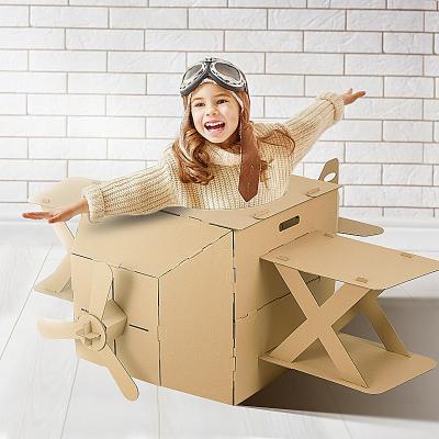 China Hot DIY Toys Indoor Theater House Cardboard Houses 02 Driven By Cardboard Aircraft Propeller for sale