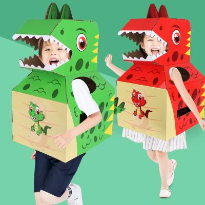 China Children's Role Play Animal Cardboard Puzzle Game 3D Dinosaur DIY Creative Cardboard Portable Creative Paper Handmade Dinosaur For Children IF011044/5 for sale