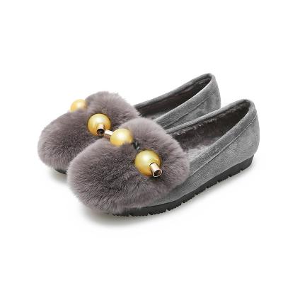 China New thick-soled autumn anti-skid winter style sponge cake plus fluffy shoes women's round-toe outer wear slippers for sale