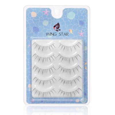 China 2023 Qingdao Wingstar Cruelty Free Sample Hot Selling Soft And Light Strip Lash Eyelashes Blue Series WSCB-004 for sale