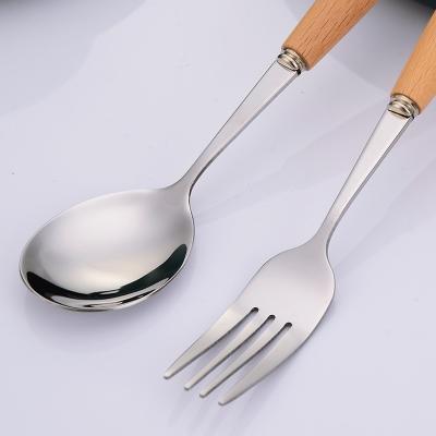 China Sustainable Amazon Stainless Steel Cutlery Set Knife And Forking Round Spoon Chopsticks Cutlery Set for sale