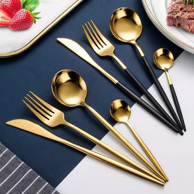 China 2022 Custom Logo Stainless Steel Dinnerware Set Durable Hot-selling Spoon Knife Fork Sets for sale