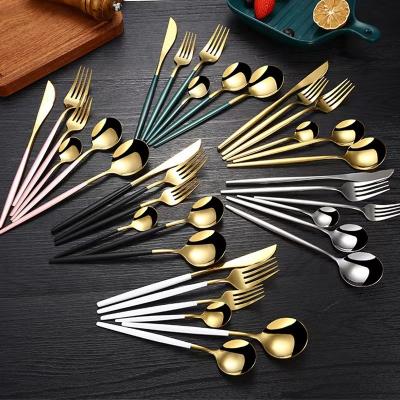 China Viable Portuguese Amazon Tableware Stainless Steel Spoon Steak Knife and Fork Tableware Gift Package for sale