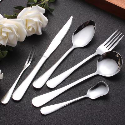 China 1010 Stainless Steel Viable Spoon Fruit Fork Spoon Stainless Steel Spoon Fork Knife Western Utensils for sale