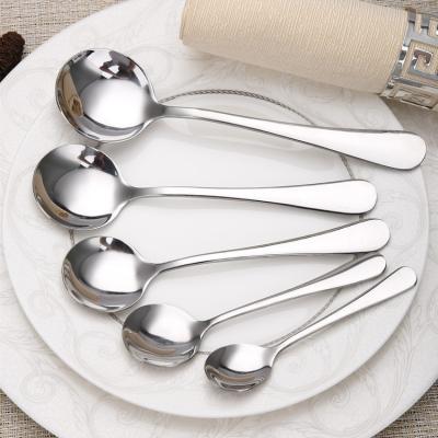 China Viable Hot Sale 4 Size Meal Spoon Set Stainless Steel Spoon Family Child Meal Cake Dessert Spoon for sale