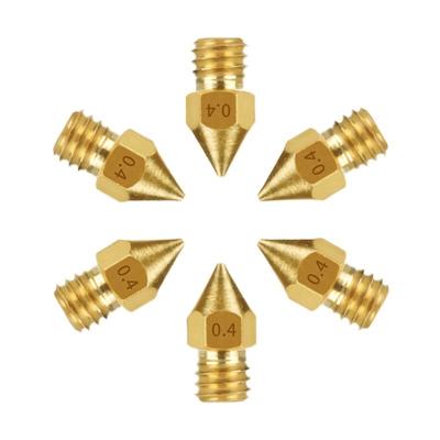 China Hotels MK8 3D Printhead Printer Accessories Nozzle Brass Material 1.75mm & 3mm Multiple Feed Apertures 0.5mm/0.4mm/0.3mm/0.2mm for sale