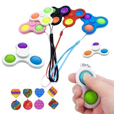 China 2021 Hot Selling Eco-friendly Amazon ature Fingertip Rubber Top Toy Non-Toxic Key Chain for sale