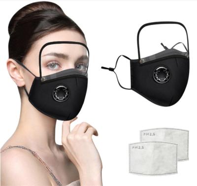 China Eco-friendly adult pure cotton face mask with dustproof eye facemask PM2.5 filter valve breathing protective facemask for sale