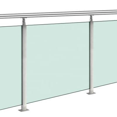 China Australian Standards Modern Railing Balustrade Stainless Steel Stairs Glass Fence Posts for sale