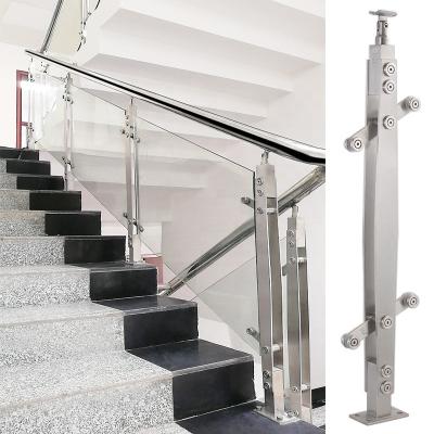 China Minimalist Prices Thickness Fence Kit Indoor Stainless Steel Outdoor Glass Balcony Staircase Staircase Kits for sale