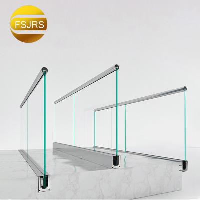 China Stainless Steel Aluminum Spigot Veranda Balcony Open Air Minimalist FSJRS Railing Glass Railing for sale